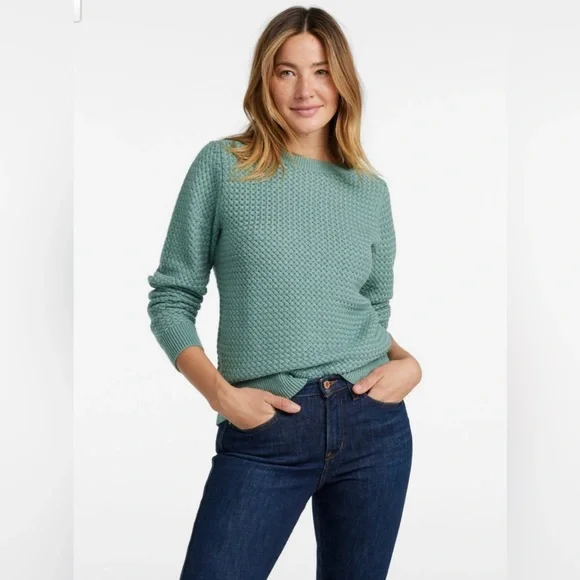 L.L. Bean Basketweave Boatneck Sweater - Picture 9 of 10